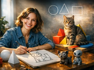 Desenhar um Gato: O Segredo das Formas Geométricas Simples