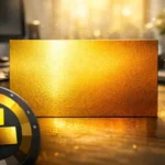 Imagem ilustrando a cor dourada no Canva: notas de código HEX/RGB (#FFD700, #D4AF37) e dicas para criar dourado metálico com gradiente, textura e contraste; guia acessível sobre cor dourada no canva.